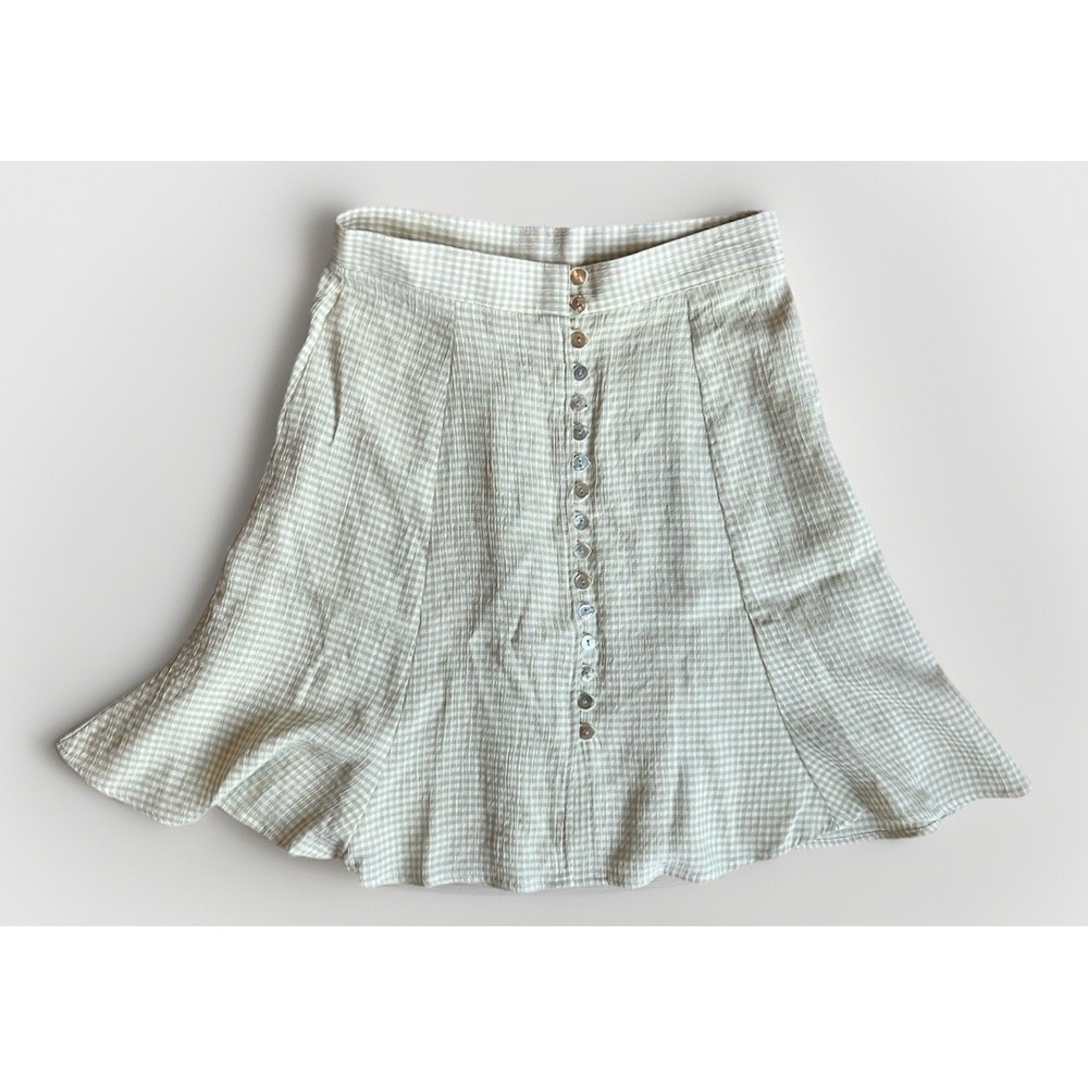 Vintage 90s Y2K Central Falls Gingham A Line Skirt 4 NWT Preppy Minimalist